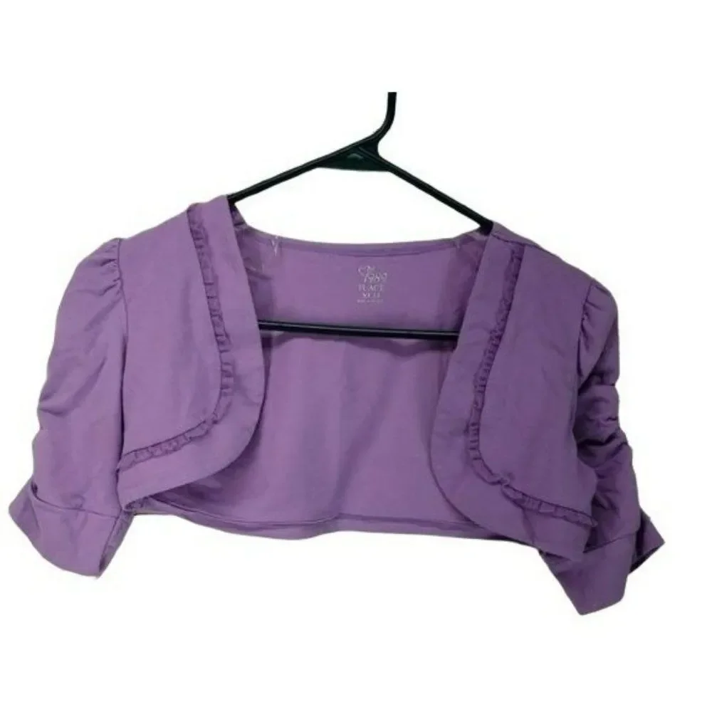 Children’s Place Girls Purple Spring Shoulder Cover Half Jacket Cardigan Size XL